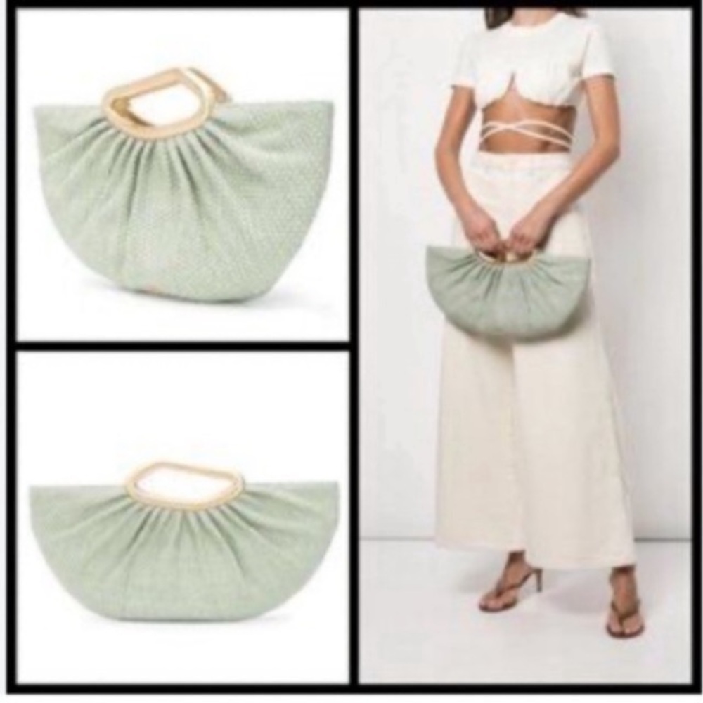 NWOT!😍  Cult Gaia in MintGreen/Raffia Clutch Bag.
